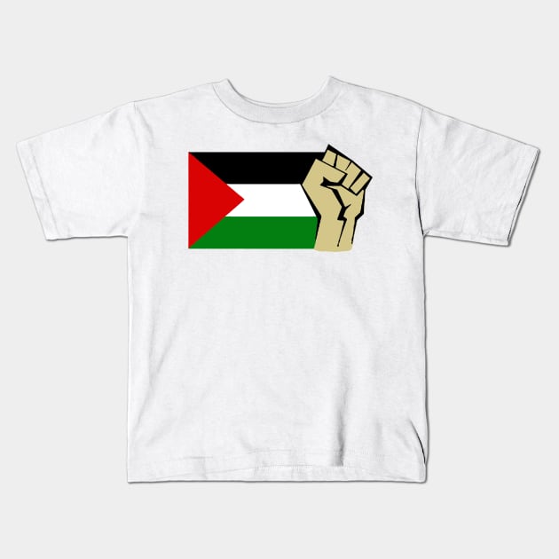 Palestinian Flag Power Fist Kids T-Shirt by Tainted